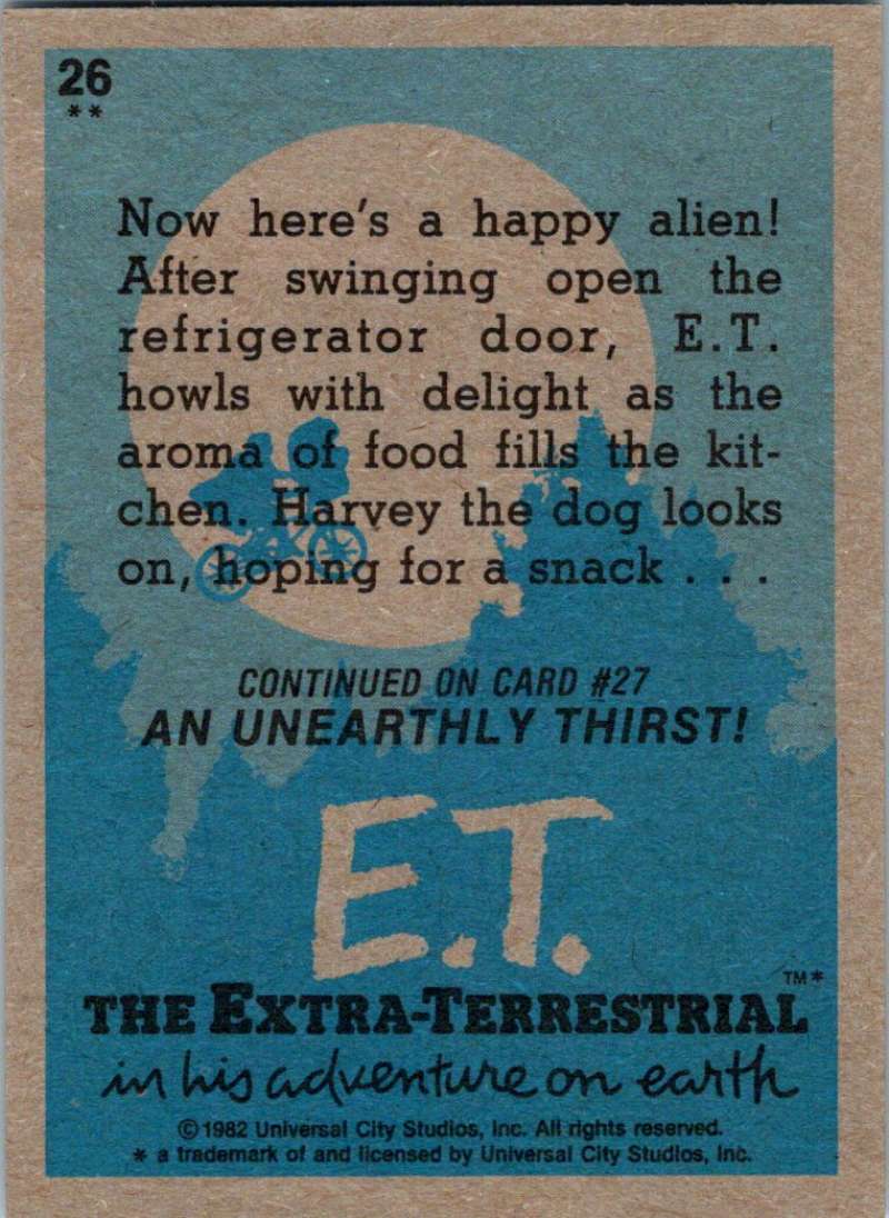 1982 Topps E.T. The Extraterrestrial #26 Time for a Snack! Image 2