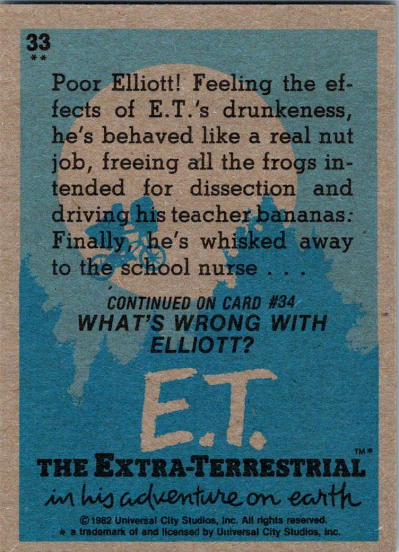 1982 Topps E.T. The Extraterrestrial #33 Trouble for Elliott! Image 2