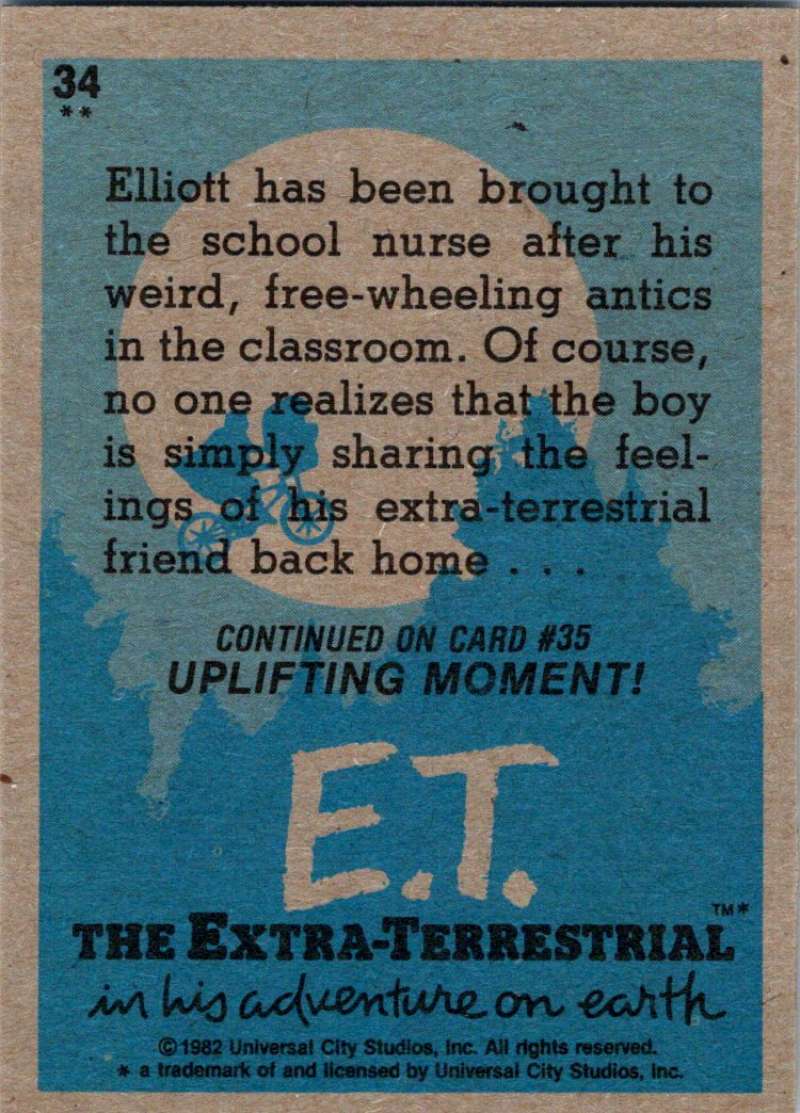 1982 Topps E.T. The Extraterrestrial #34 What's Wrong with Elliott? Image 2