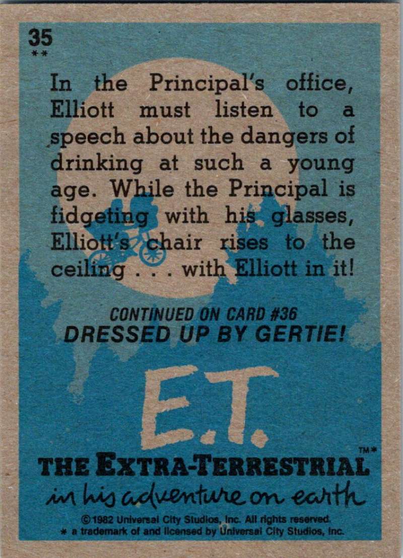 1982 Topps E.T. The Extraterrestrial #35 Uplifting Moment! Image 2