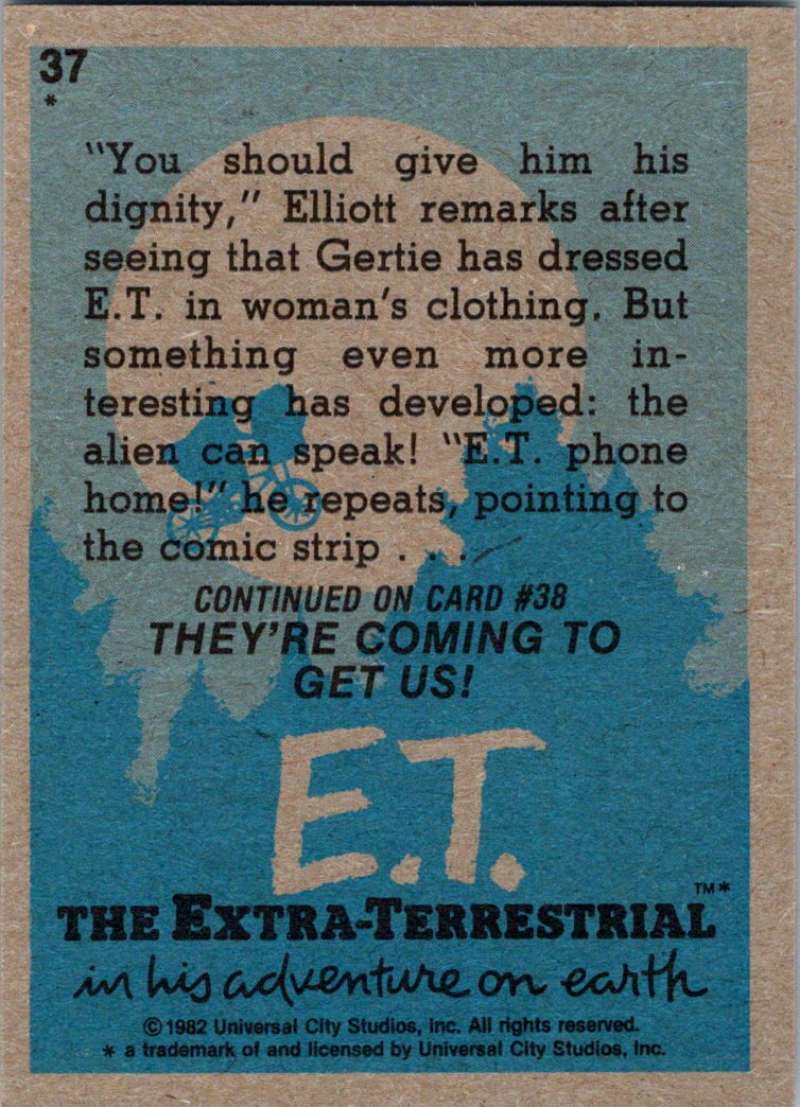 1982 Topps E.T. The Extraterrestrial #37 Comic Strip Strategy! Image 2