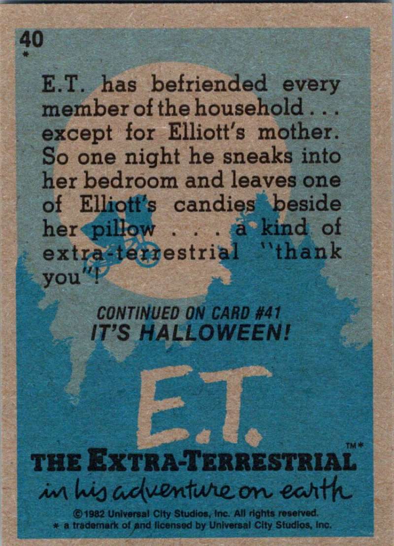 1982 Topps E.T. The Extraterrestrial #40 A Present for "Mom"! Image 2