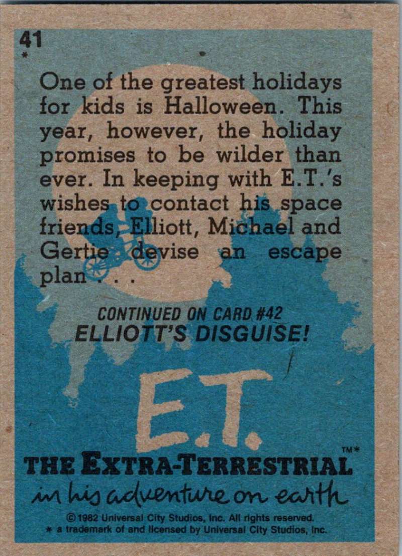 1982 Topps E.T. The Extraterrestrial #41 It's Halloween! Image 2