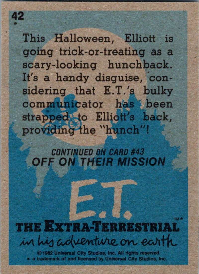 1982 Topps E.T. The Extraterrestrial #42 Elliott's Disguise! Image 2