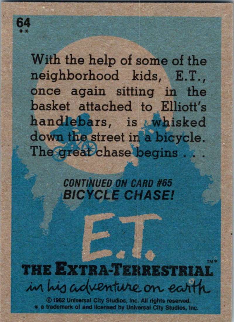 1982 Topps E.T. The Extraterrestrial #64 To the Landing Site! Image 2