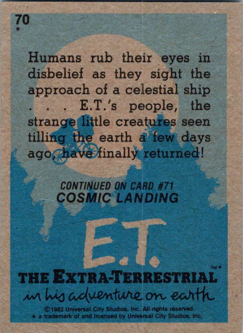 1982 Topps E.T. The Extraterrestrial #70 The Spaceship Is Coming! Image 2