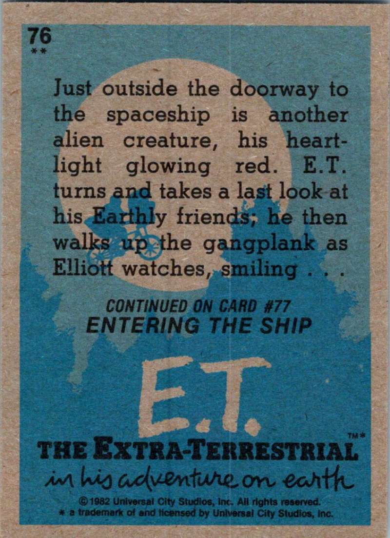 1982 Topps E.T. The Extraterrestrial #76 A Final Farewell Image 2