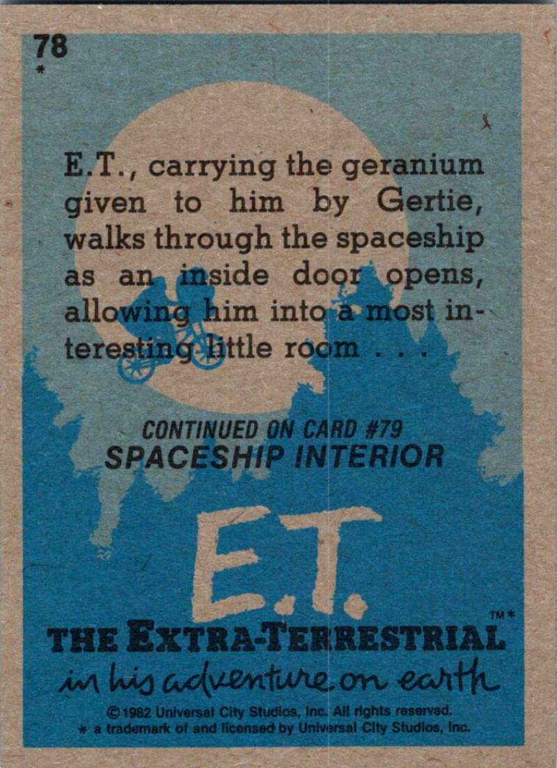 1982 Topps E.T. The Extraterrestrial #78 E.T. and His Gift Image 2