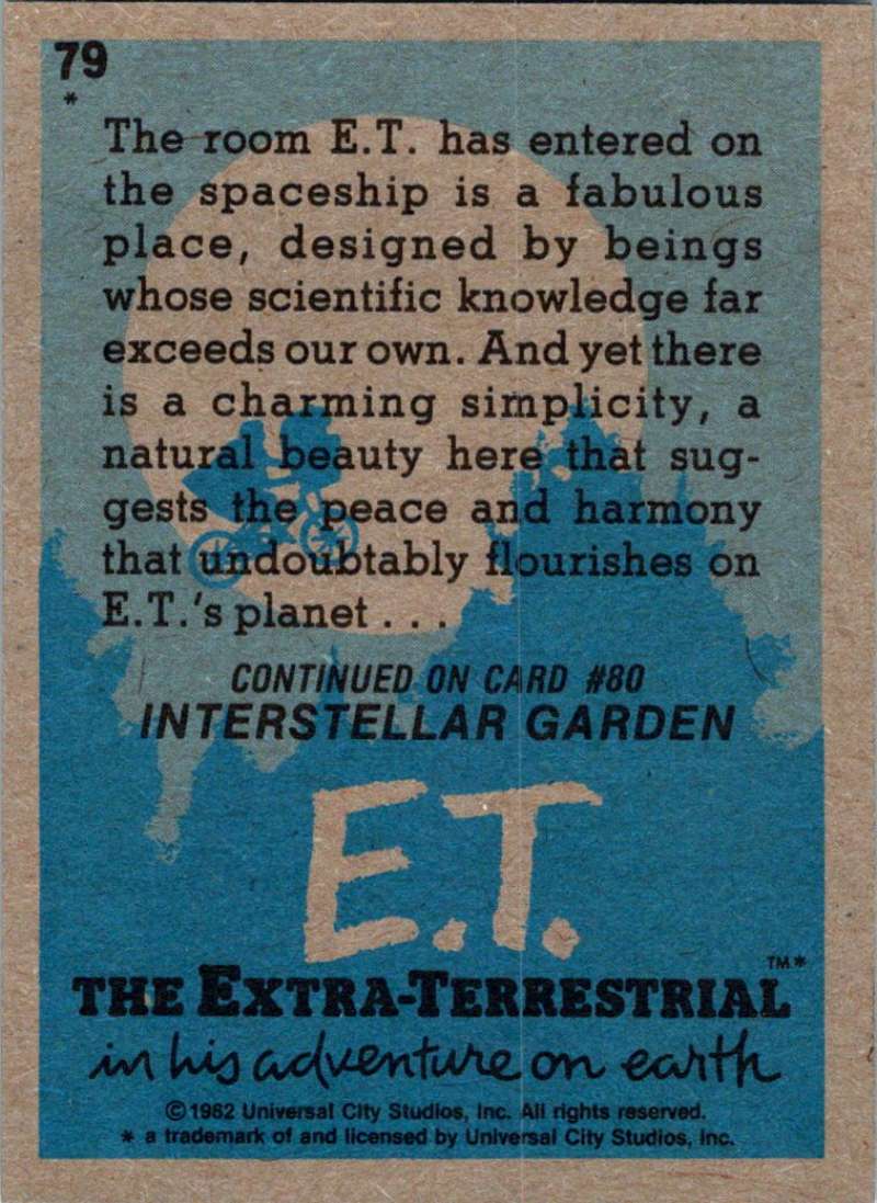 1982 Topps E.T. The Extraterrestrial #79 Spaceship Interior Image 2