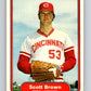 1982 Fleer #60 Scott Brown RC Rookie Reds Image 1