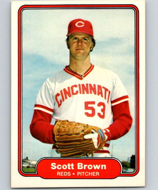 1982 Fleer #60 Scott Brown RC Rookie Reds Image 1
