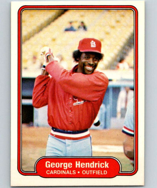 1982 Fleer #113 George Hendrick Cardinals Image 1
