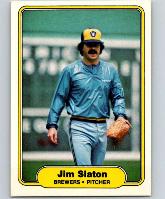 1982 Fleer #153 Jim Slaton Brewers Image 1