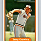 1982 Fleer #160 Terry Crowley Orioles Image 1