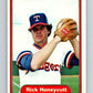 1982 Fleer #318 Rick Honeycutt Rangers Image 1