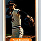 1982 Fleer #385 Fred Breining RC Rookie Giants Image 1