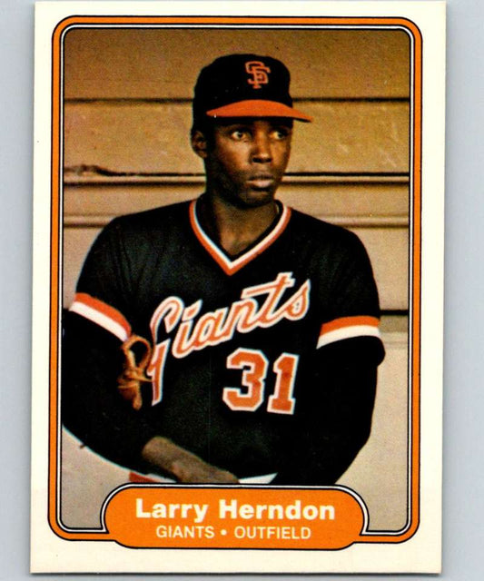 1982 Fleer #390 Larry Herndon Giants Image 1