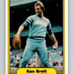 1982 Fleer #406 Ken Brett Royals Image 1