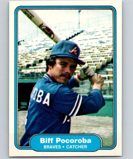 1982 Fleer #446 Biff Pocoroba Braves Image 1