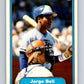 1982 Fleer #609 Jorge Bell RC Rookie Blue Jays