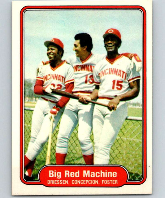 1982 Fleer #630 Driessen/Dave Concepcion/George Foster Reds Big Red Machine Dan