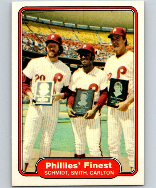 1982 Fleer #641 Mike Schmidt/Lonnie Smith/Steve Carlton Phillies Phillies' Finest