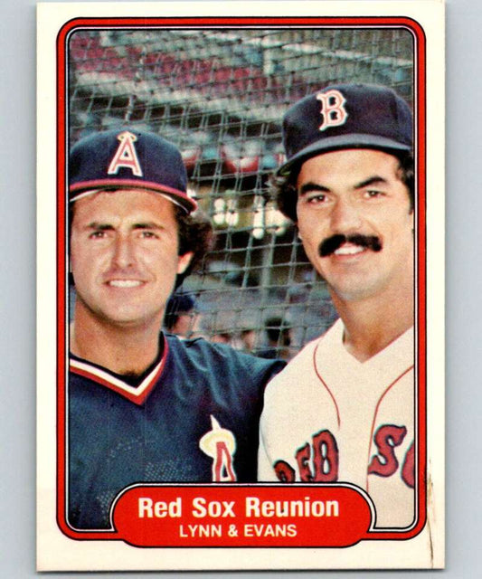 1982 Fleer #642 Fred Lynn/Dwight Evans Red Sox Red Sox Reunion Image 1