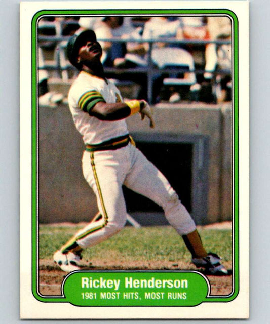 1982 Fleer #643 Rickey Henderson Athletics IA