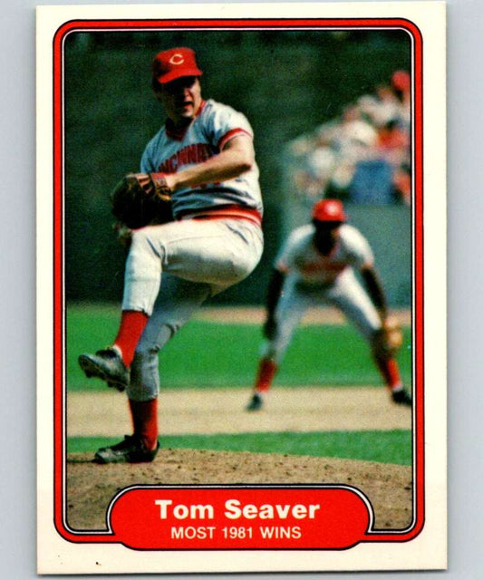 1982 Fleer #645 Tom Seaver Reds Most Wins Image 1