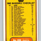 1982 Fleer #650 Checklist: Expos/Orioles Image 1