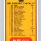 1982 Fleer #652 Checklist: Tigers/Red Sox Image 2