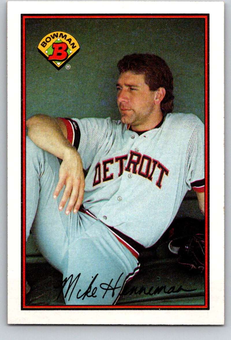 1989 Bowman #98 Mike Henneman Tigers MLB Baseball Image 1
