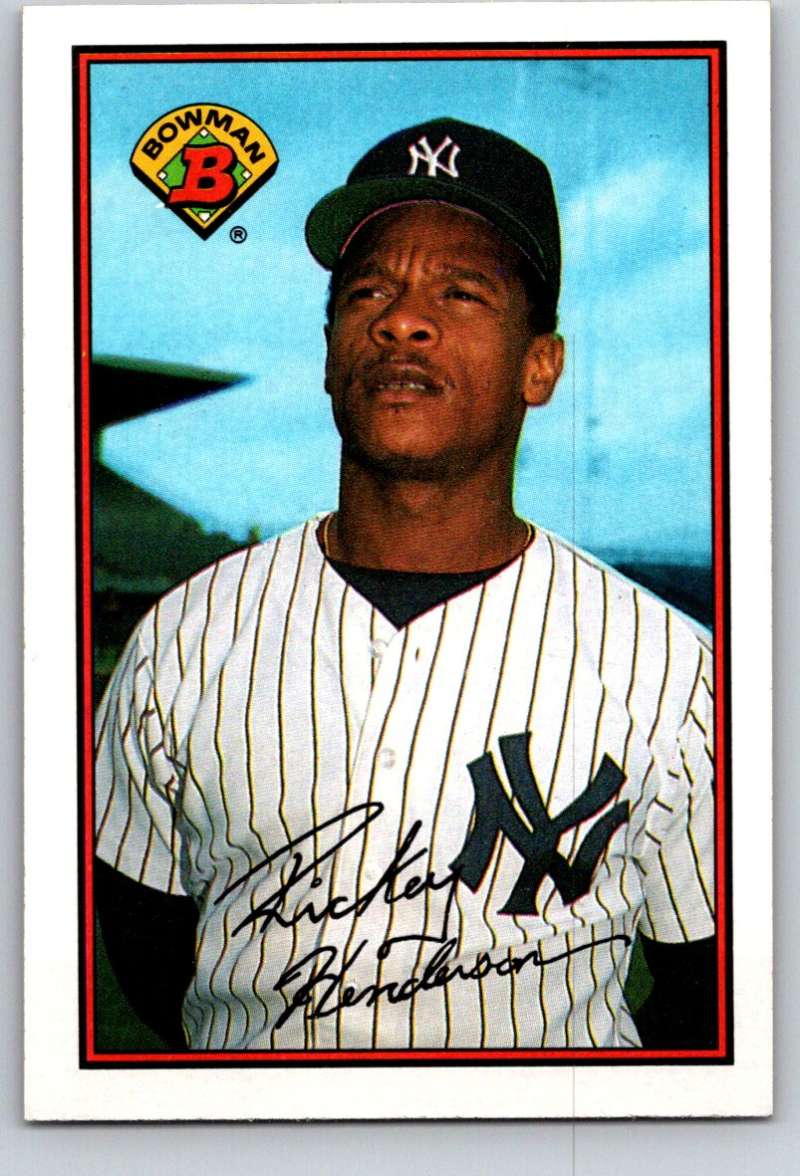 1989 Bowman #181 Rickey Henderson Yankees MLB Baseball Image 1