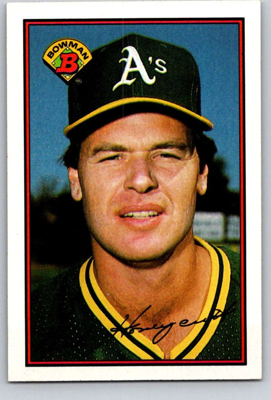 1989 Bowman #187 Rick Honeycutt Athletics MLB Baseball Image 1