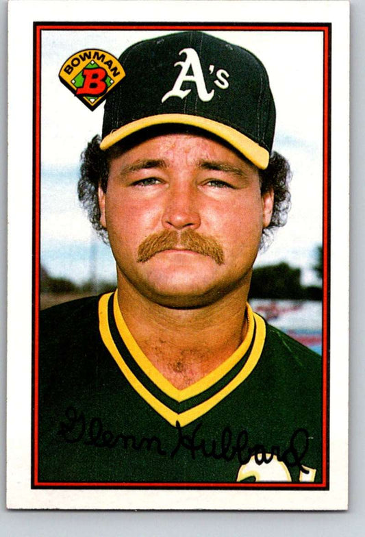 1989 Bowman #199 Glenn Hubbard Athletics MLB Baseball Image 1