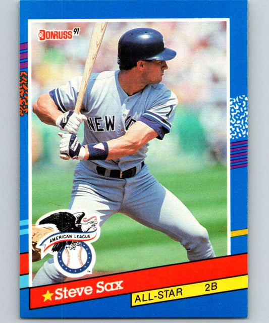 1991 Donruss #48 Steve Sax Yankees AS MLB Baseball Image 1
