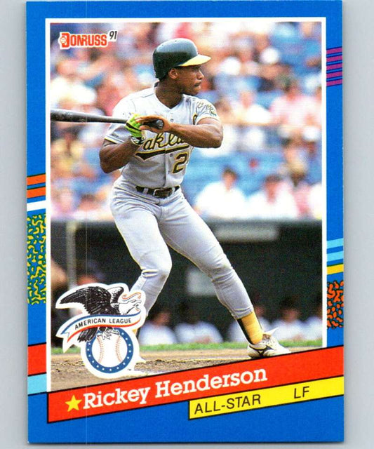 1991 Donruss #53 Rickey Henderson Athletics AS MLB Baseball Image 1