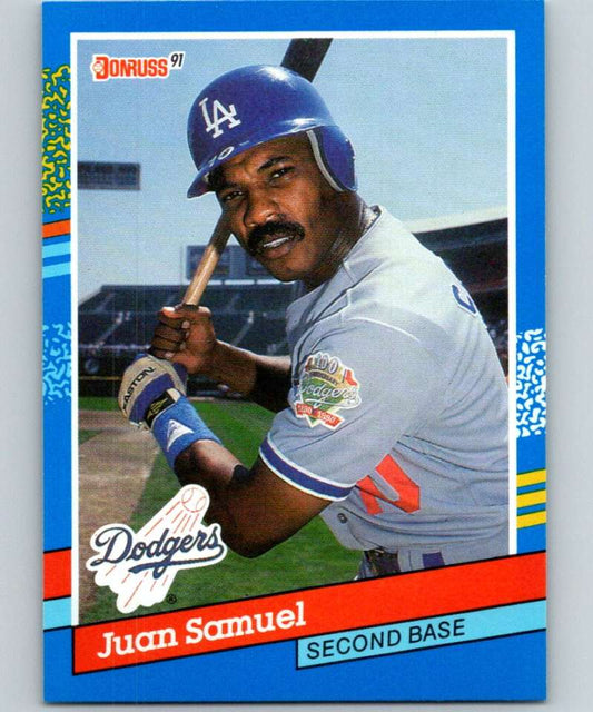 1991 Donruss #62 Juan Samuel Dodgers MLB Baseball Image 1