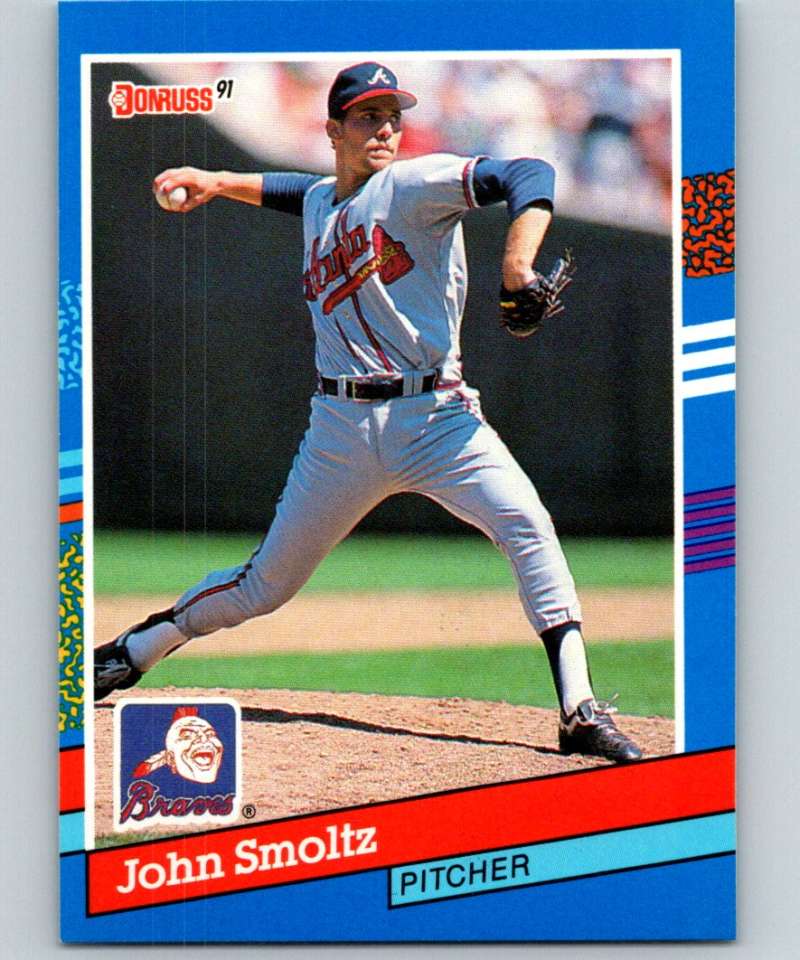1991 Donruss #75 John Smoltz Braves UER MLB Baseball Image 1