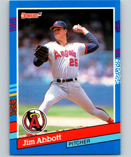 1991 Donruss #78 Jim Abbott Angels MLB Baseball Image 1