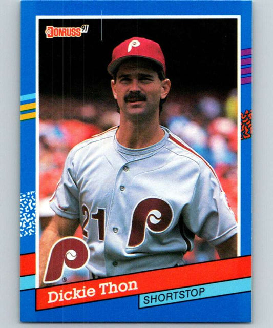 1991 Donruss #91 Dickie Thon Phillies MLB Baseball Image 1