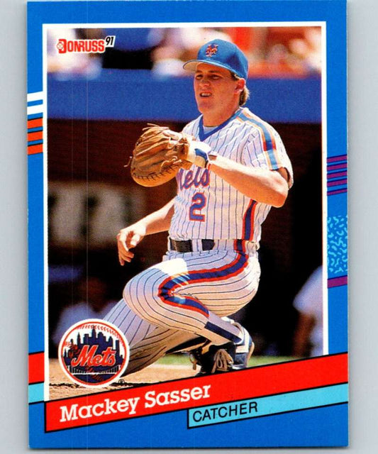 1991 Donruss #136 Mackey Sasser Mets MLB Baseball Image 1
