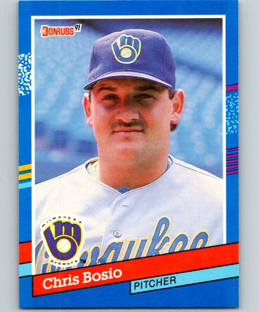 1991 Donruss #160 Chris Bosio Brewers MLB Baseball Image 1