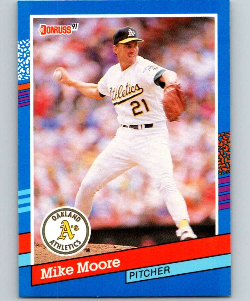 1991 Donruss #161 Mike Moore Athletics MLB Baseball Image 1