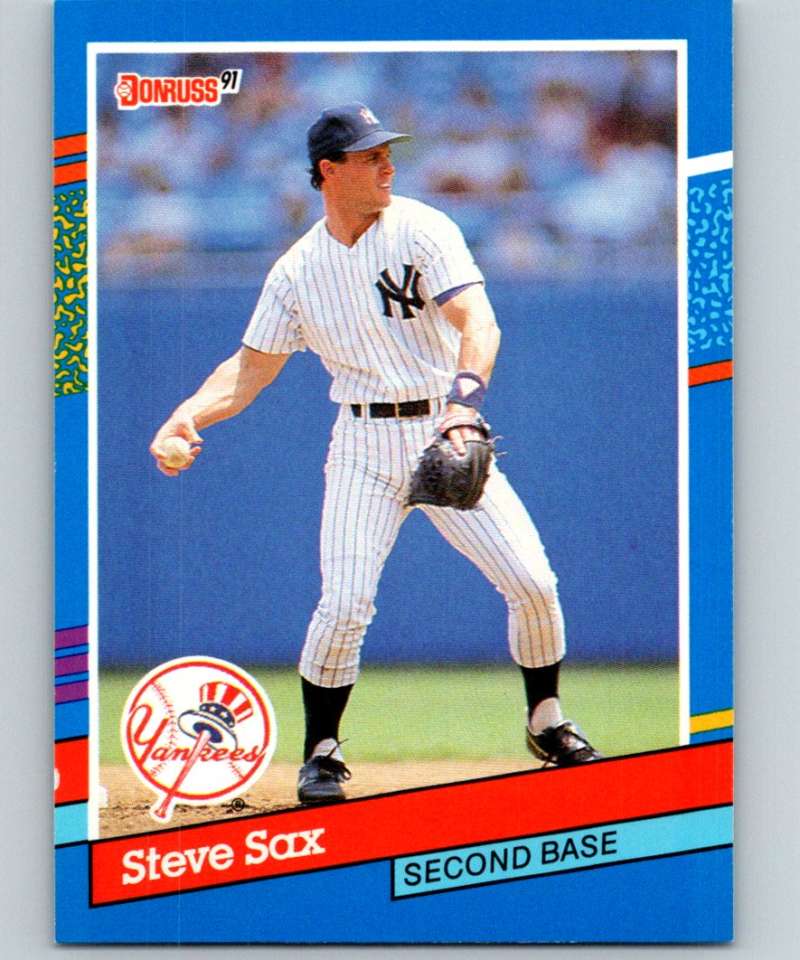 1991 Donruss #163 Steve Sax Yankees UER MLB Baseball Image 1