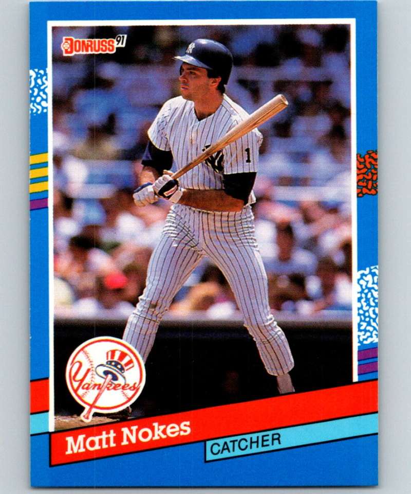 1991 Donruss #170 Matt Nokes Yankees MLB Baseball Image 1
