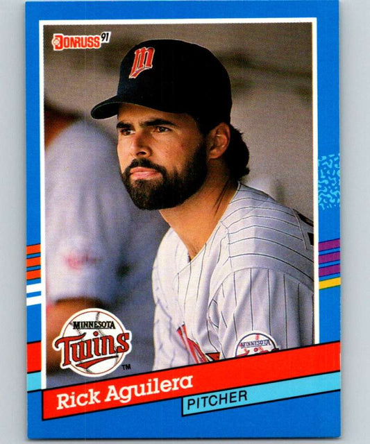 1991 Donruss #172 Rick Aguilera Twins MLB Baseball Image 1