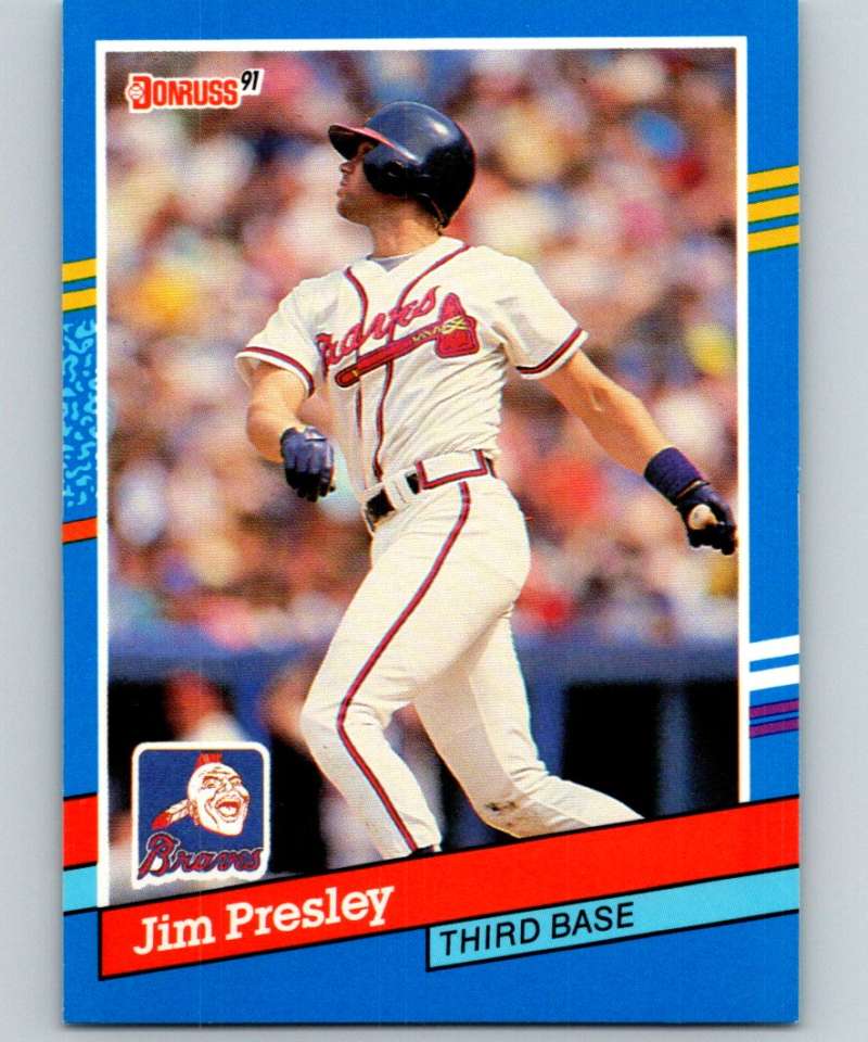 1991 Donruss #173 Jim Presley Braves MLB Baseball Image 1