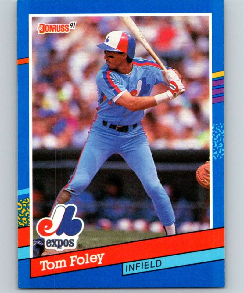 1991 Donruss #180 Tom Foley Expos MLB Baseball Image 1