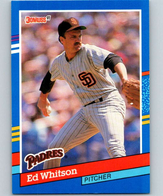 1991 Donruss #186 Ed Whitson Padres MLB Baseball Image 1